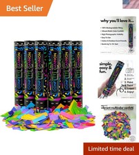 6-Pack 12 Inch Biodegradable Confetti Cannons  Multicolor Celebration Poppers