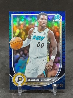 BENNEDICT MATHURIN 2025-26 BOWMAN CHROME BLUE REPTILLIAN REFRACTOR #58/150 QQ