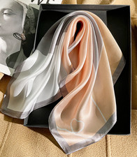 100 Mulberry Silk Scarf Bandana 53X53cm color Print Shawl Neckerchief wrap