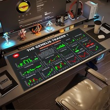 A Large Gaming Mouse Pad Featuring a Dense Red And Green Trading Chart Pattern