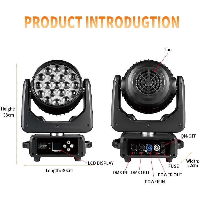 285W CREE LED Moving Head Spot Light – RGBW Beam DMX-512 / Auto / Sound Active - Image 2 of 4