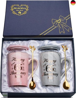 Eiserne Hochzeit Geschenk, Geschenke zum 65 Hochzeitstag, 2PCS Mr Mrs Keramik