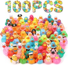 100 Pack Rubber Ducks in Bulk, Assorted Duckies for Jeeps Ducking, Rubber Duckie