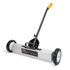 NEIKO Magnetic Sweeper 24" Rolling 50lb Capacity Adjustable Handle Floor Pickup