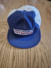 Vintage USA MADE Motorola FM 2 Way Radio Patch Trucker Hat Snapback Cap