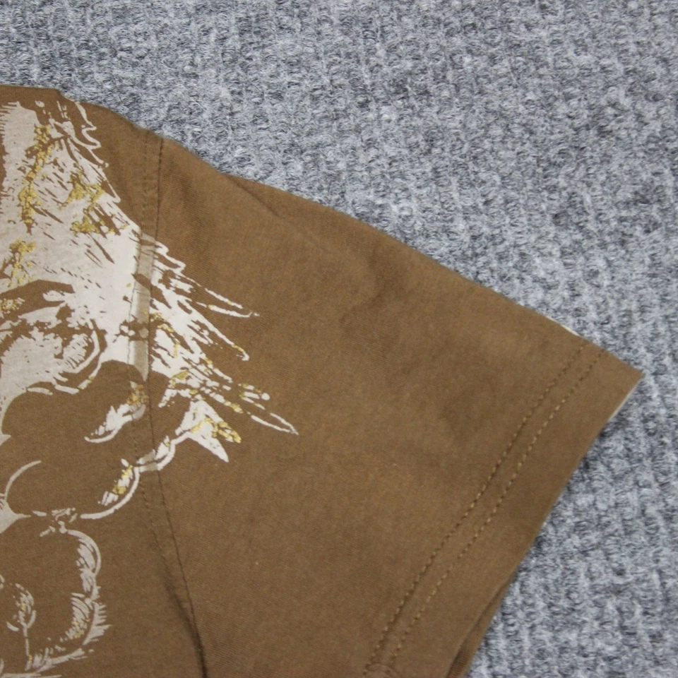 Camiseta Indigo Star Para Hombre S Marrón Gráfico Estampado Calavera Ángel Manga Corta Retro Foto 2 de 4