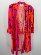 Pre-Owned Julie Brown Pink Size Medium Wrap Knee Length Long Sleeve Dress