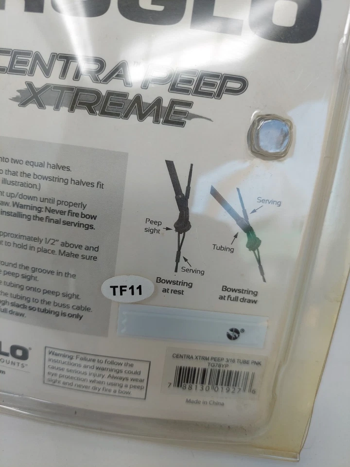 Tubo Mirilla Tuglo Centra Peep Xtreme 3/16" Rosa TG78YP Nuevo Foto 4 de 4