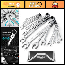 13-piece Flex-head Ratcheting Wrench Set Sae 516 To 1 Cr-v Steel Rollin