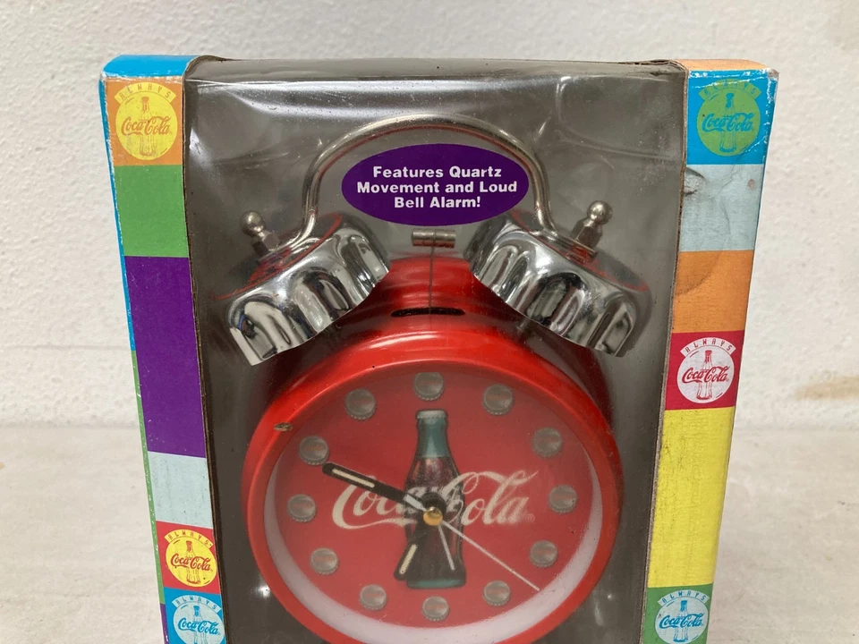 Lot Vintage Coca-Cola Items Alarm Clock 1996 Tray Metal Sign Coke Collectible - Image 4 of 4