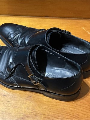 Salvatore Ferragamo Italy Men\'s Black Leather Monk Strap Buckle Dress Shoes 10 D Ferragamo - Alessandro Black Leather Monk Shoe | Mitchell Stores main image 4