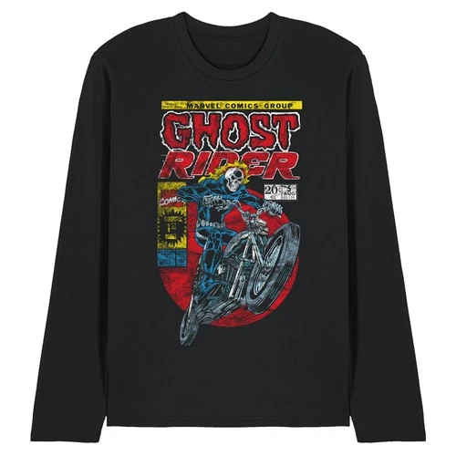 Marvel Ghost Rider Unisex Long Sleeve T-Shirt S-2XL, Black