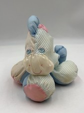 Fisher Price Puffalumps Zebra Pony 90s Vtg Plush Blue White Stars Stains READ
