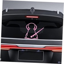 Dog Decals,Waterproof Rear Wiper Decal Cartoon Funny Dog Moving Tail Pink