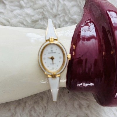 Hanowa Swiss Gold/White Stainless Steel Bangle Adjustable Ladies Watch