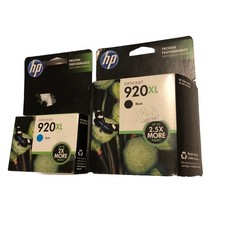 920XL HP Ink High Yield Black  Cyan OfficeJet 6500 7000 7500 Genuine 11/2013