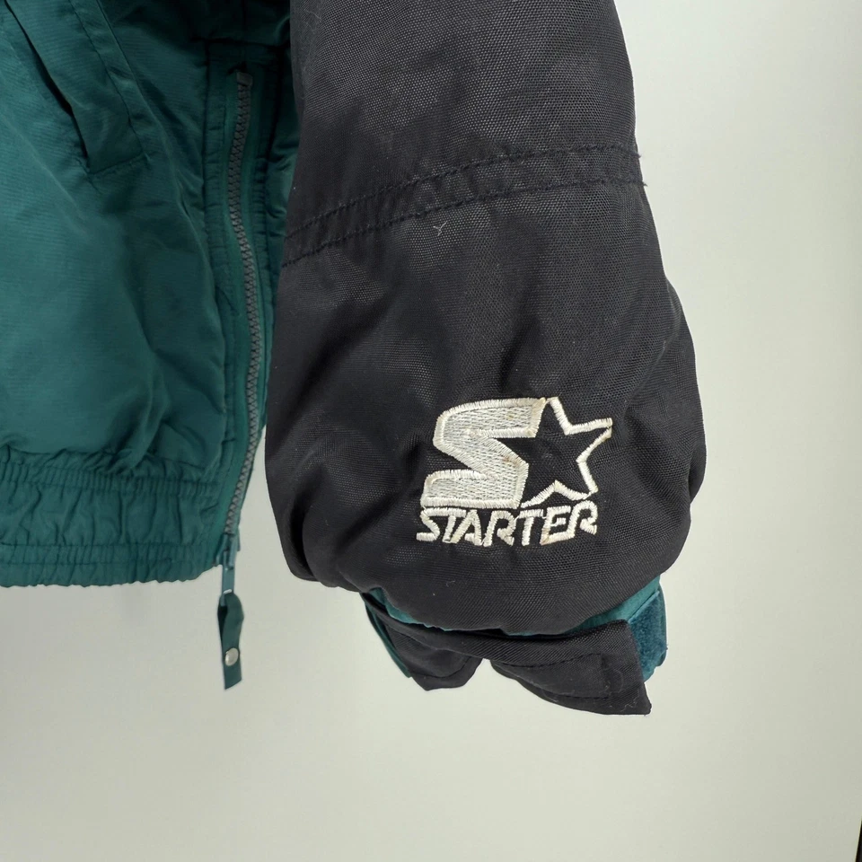 Vintage Starter Jacket Men's Size XL Green Philadelphia Eagles Pullover 1/4 Zip - Image 3 of 4