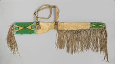 Native American Indian Beaded Rifle Scabbard Sioux Style Suede Leather