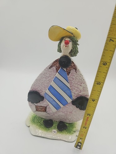 Vintage Lino Zampiva Clown W/tie Spaghetti Hair figurine Italy SIGNED 8” - Picture 10 of 12