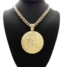 Hip Hop Gold Plated Large SANTA BARBARA 6mm 10mm 18" 30" Cuban Chain Necklace