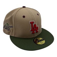 New Era 59Fifty Los Angeles Dodgers Hat Cap 7 1/2 Camel Green 1988 World Series