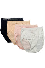 Breezies Nylon Microfiber Hi-Cut Panty Basic - Set of 4