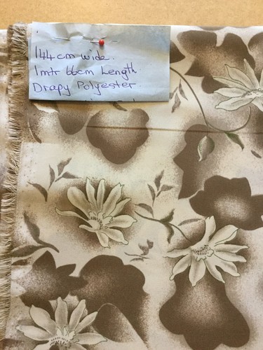 Lovely Floral Drape Polyester Fabric 144cm Wide x 1mtr 66cm