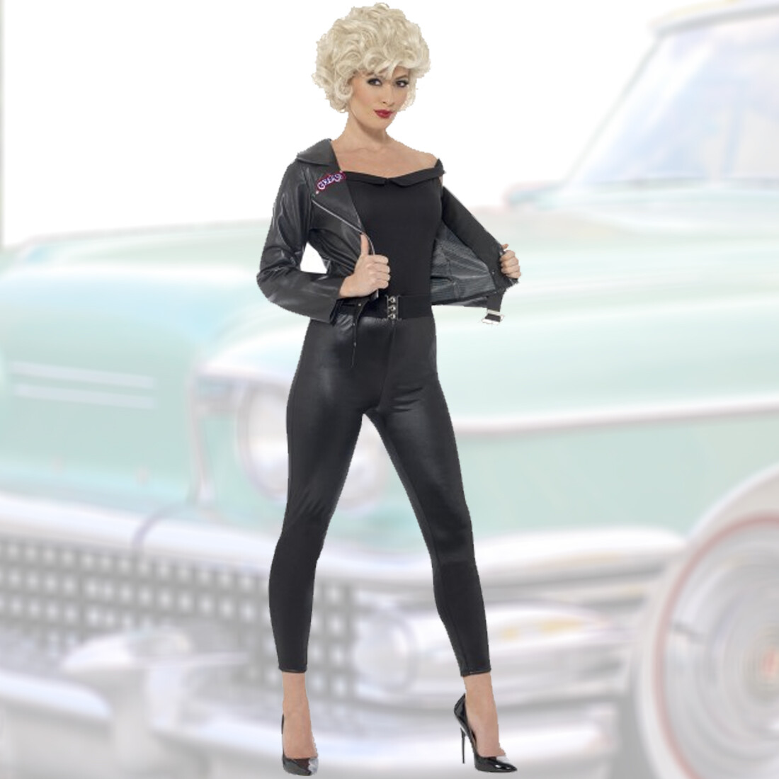 Traje de los años 50 disfraz de grasa Sandy Rockabilly disfraz de carnaval sexy Rockabella