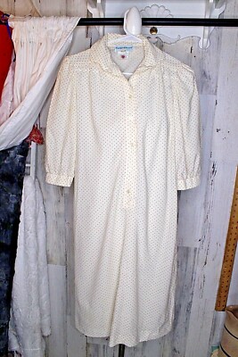 Cora's Closet Vintage Cream Polka Dot Women's Shirt Dress 
