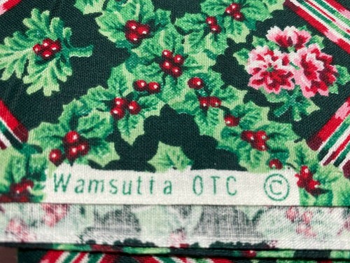 1 yd. 44" Quilting Sewing Fabric Christmas Holiday Poinsettia Holly Berry - Picture 2 of 4