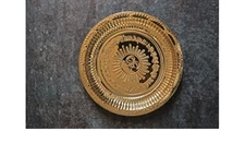 Designer 5.5''Brass Hindu Puja Thali Pooja Om Plate Bhai Dooj Diwali Pooja Tika