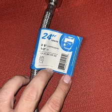 Stainless Braided Faucet Sink Supply Line 3/8" Compression X 1/2" X 24"