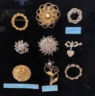 Western Germany Scarf Clip Plus 8 Vintage Pins, Signed — photo 1