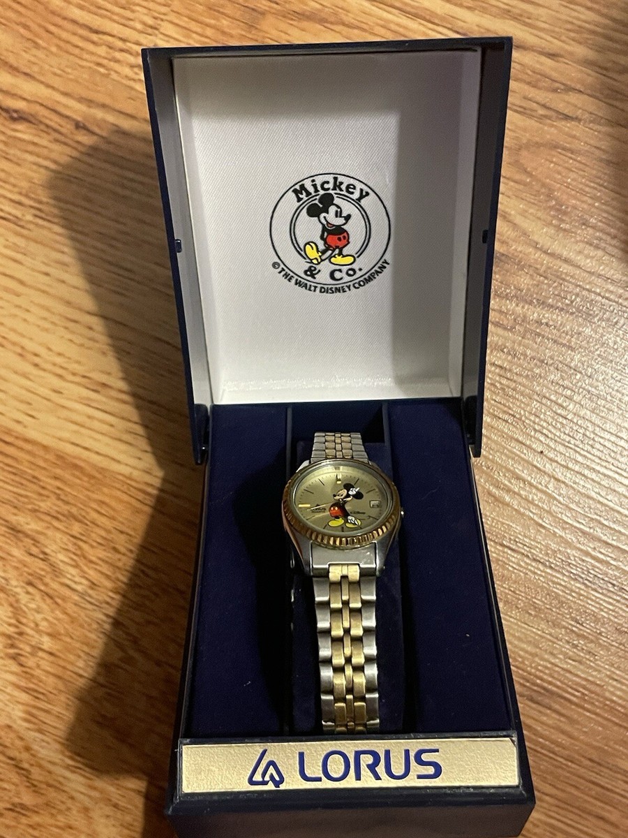 Disney X Lorus Mickey Mouse Vintage Quartz Metal Band Watch Vintage LORUS Mickey Mouse Bowtie Wristwatch Quartz Movement  main image 2