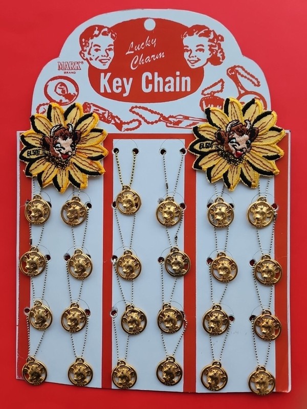 Vintage Borden's Elsie The COW Key Chain Charm  Store Display Sign