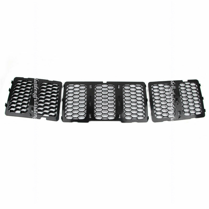 Front Bumper Mesh Grille For 2014-2016 Jeep Grand Cherokee – SRT Style Honeycomb – Black/Chrome (Mopa)