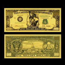 Banconota Stati Uniti US $ 1 milione di dollari in lamina d'oro ottimo regalo