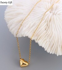 DAINTY Women Girl Titanium Stainless Steel Delicate Heart Love necklace 16-18"