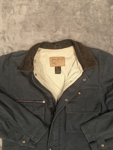 Eddie Bauer Blue Hunting Field Barn Coat Jacket Mens L Lined