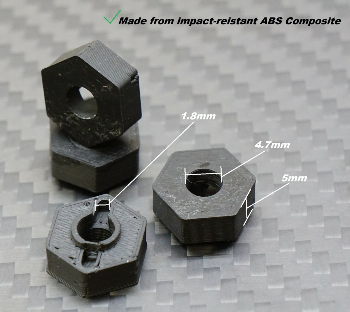 12mm Wheel Hex Hubs for Team Associated SC10 Truck Rep. 9883 5mm