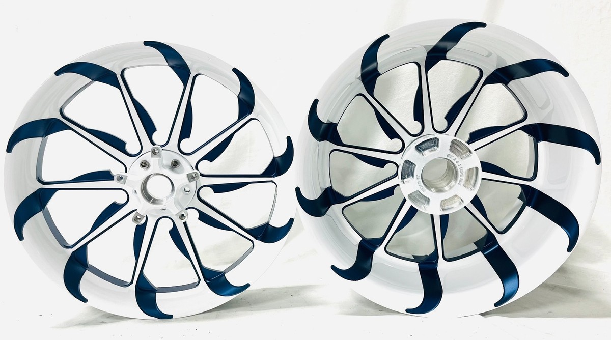 V-ROLL ブイロール NINJA 240 WHITE & CUSTOM BLUE TORNADO WHEELS 06-11 KAWASAKI NINJA