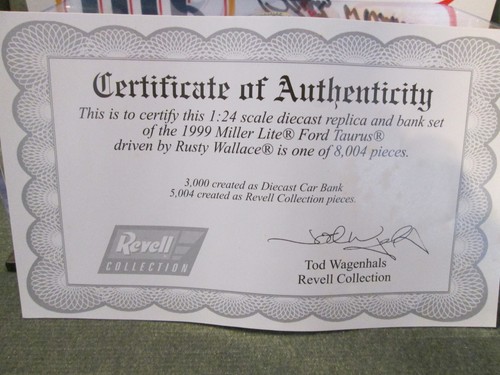 Revell Collections NASCAR1/24 Auto Rusty Wallace #2 Miller Lite 1999 Ford Taurus - Foto 3 di 12