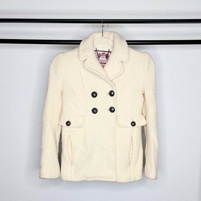Cream Double Breasted Wool Blend 