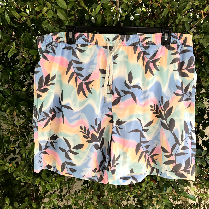 NWT cool airy pastel tropical print Swim Trunks Shorts - Sonoma Mens XXL / 2XL