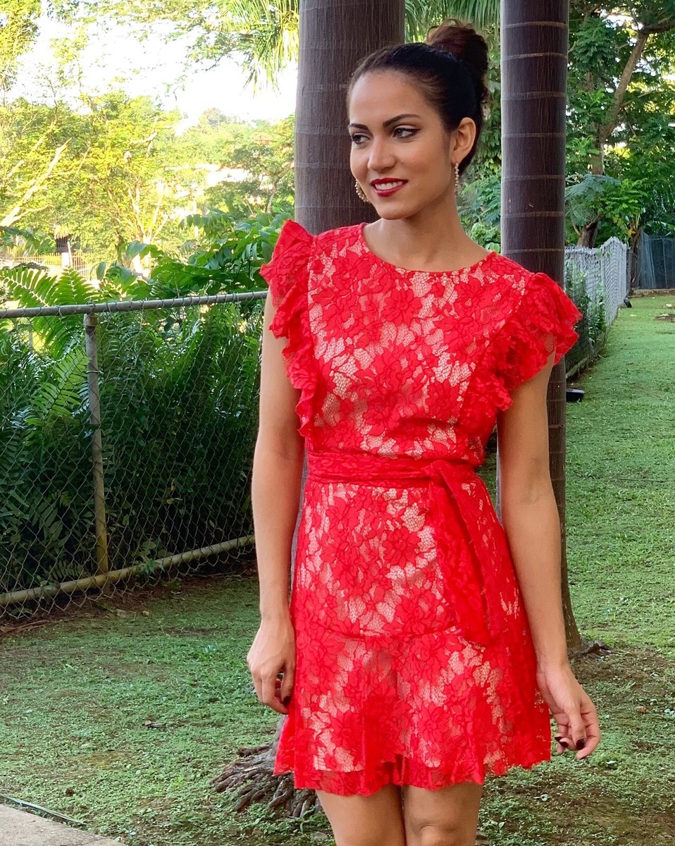 red fitted dress short Rue Mini Dress