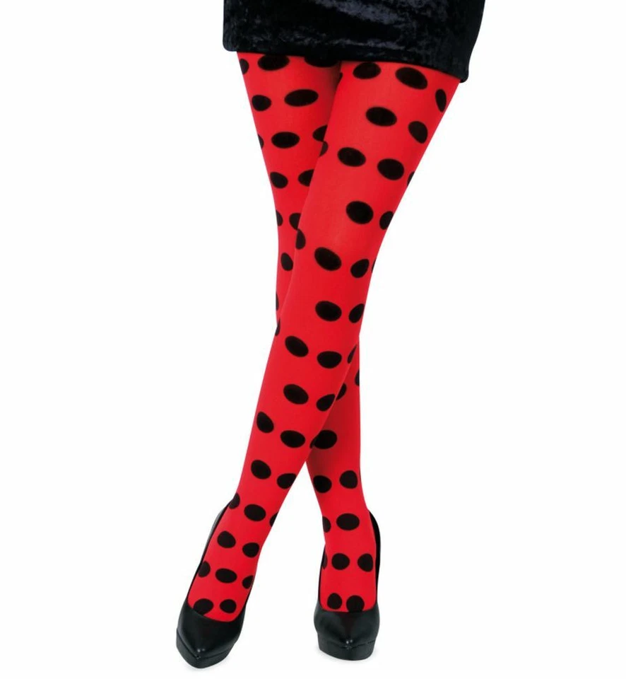 MARKENLOS Strumpfhose für Kostüm Marienkäfer Junikäfer