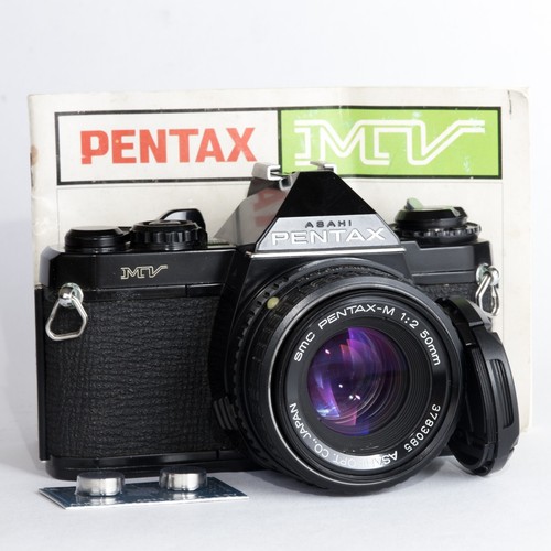 *SERVICED* PENTAX MV Camera 50mm 2 Lens 35mm SLR MX ME Olympus OM 1 10
