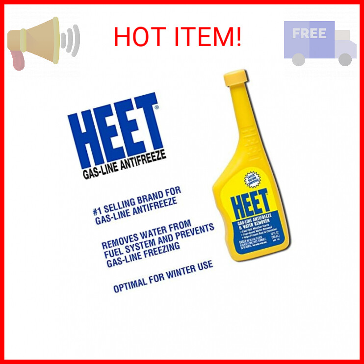 HEET Water Remover & Premium Gas Line Antifreeze, Removes Water 12 fl oz
