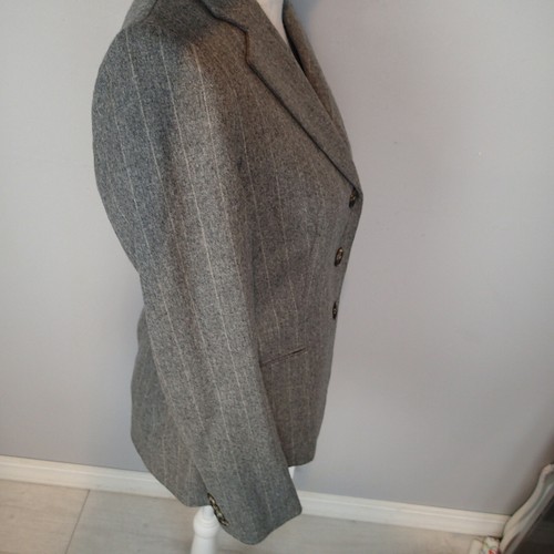 Ralph Lauren Lambswool Gray Pinstripes Stylish Jacket Blazer 4p jacket career - Picture 10 of 12