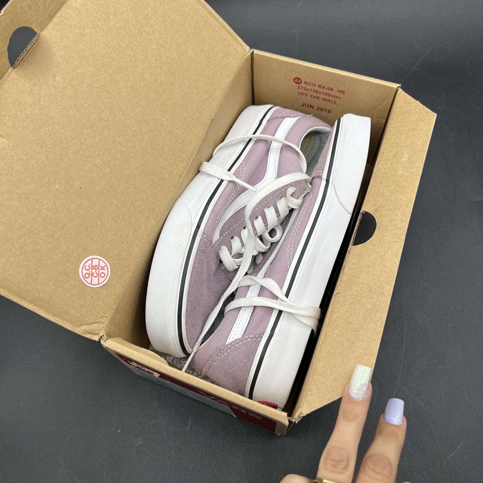 Vans Women's Old Skool Canvas Suede Sea Fog Purple True White